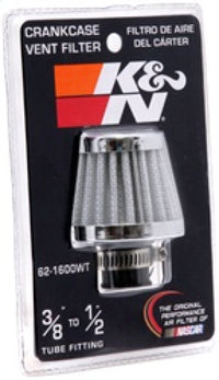 Thumbnail for K&N 2in Base OD x .375in Flange ID x 1.75in H Rubber Base Crankcase Vent Filter - White