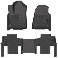 Thumbnail for Husky Liners 2022 Jeep Grand Wagoneer Weatherbeater Black Front & 2nd Seat Floor Liners