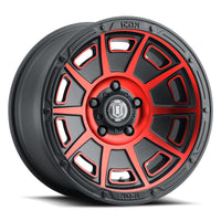 Thumbnail for ICON Victory 17x8.5 6x135 6mm Offset 5in BS Satin Black w/Red Tint Wheel