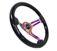 Thumbnail for NRG Reinforced Steering Wheel (350mm / 3in. Deep) Blk Multi Color Flake w/ Neochrome Center Mark