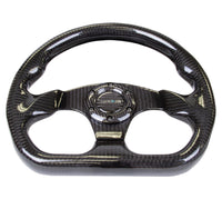 Thumbnail for NRG Carbon Fiber Steering Wheel (320mm) Flat Bottom w/Shiny Black Carbon