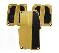 Thumbnail for NRG Brushed Aluminum Sport Pedal M/T - Chrome Gold w/Black Carbon