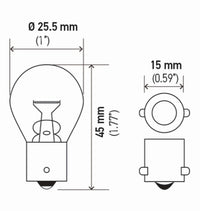 Thumbnail for Hella Bulb 1141 12V 18W Ba15S S8 (2)