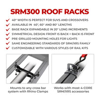 Thumbnail for Go Rhino SRM300 Quad Overland Rail Kit (For 60x40in. Rack) - Tex. Blk (Rails ONLY - Req. Platform)