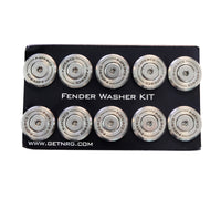 Thumbnail for NRG M-Style Fender Washer Kit (TI Series) M6 Bolts For Plastic (Silver Wshr/Silver Scrw) - Set of 10