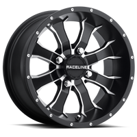 Thumbnail for Raceline A77 Mamba 14x7in / 4x137 BP / 10mm Offset / 110.18mm Bore - Black & Machined Wheel