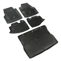 Thumbnail for Rugged Ridge Floor Liner Front/Rear/Cargo Black 1997-2006 Jeep Wrangler TJ