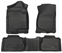 Thumbnail for Husky Liners 07-12 Chevy Silverado/GMC Sierra Extended Cab WeatherBeater Combo Black Floor Liners