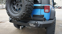 Thumbnail for Road Armor 07-17 Jeep Wrangler JK Stealth Rear Non-Winch Bumper w/Tire Carrier - Tex Blk