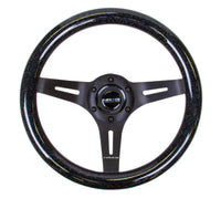 Thumbnail for NRG Classic Wood Grain Steering Wheel (310mm) Black Sparkle w/Blk 3-Spoke Center