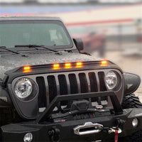 Thumbnail for AVS 2018-2019 Jeep Wrangler (JL) Aeroskin Low Profile Hood Shield w/ Lights - Black