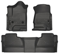 Thumbnail for Husky Liners 14 Chevrolet Silverado/GMC Sierra WeatherBeater Black Front & 2nd Seat Floor Liners