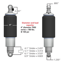 Thumbnail for Ridetech HQ Series Rear ShockWaves 4.1in Travel 4in dia Rolling Sleeve .625 Bearing/.625 Bearing