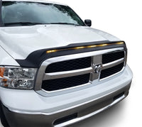 Thumbnail for AVS 2009-2018 Dodge Ram 1500 (Excl Sport / Rebel) Aeroskin Low Profile Hood Shield w/ Lights - Black