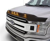 Thumbnail for AVS 2015-2019 Ford F150 Aeroskin Low Profile Hood Shield w/ Lights - Black