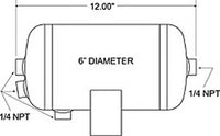 Thumbnail for Firestone Air Tank 1 Gallon 6in. x 12in. L (4) 1/4in. NPT Ports 150 PSI Max - Black (WR17609244)