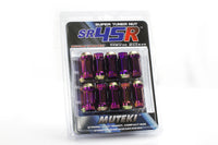 Thumbnail for Wheel Mate Muteki HR38 Open End Lug Nuts 12x1.50 Black Chrome / Yellow Ring