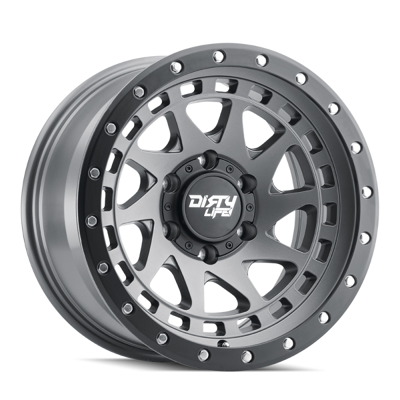 Dirty Life 9311 Enigma Pro 17x9/8x165.1 BP/-12mm Offset/130.8mm Hub Satin Graphite Wheel - Beadlock