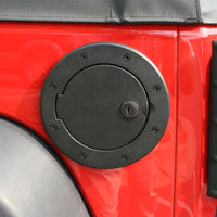 Thumbnail for Rugged Ridge Locking Gas Cap Door Black Alum 07-18 Jeep Wrangler JK