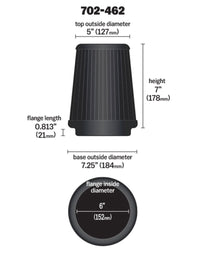 Thumbnail for Airaid Universal Air Filter - Cone 6 x 7-1/4 x 5 x 7