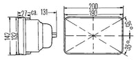 Thumbnail for Hella Vision Plus 8in x 7in Sealed High Low Beam Headlamp - Single Lamp