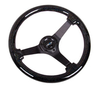 Thumbnail for NRG Reinforced Steering Wheel (350mm / 3in Deep) Classic Blk Sparkle Wood Grain w/Blk 3-Spoke Center