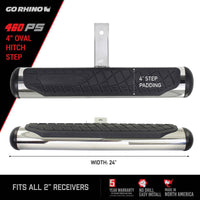 Thumbnail for Go Rhino 4in Oval Hitch Step - Stainless