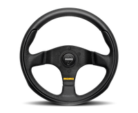 Thumbnail for Momo Team Steering Wheel 300 mm - 4 Black Leather/Black Spokes