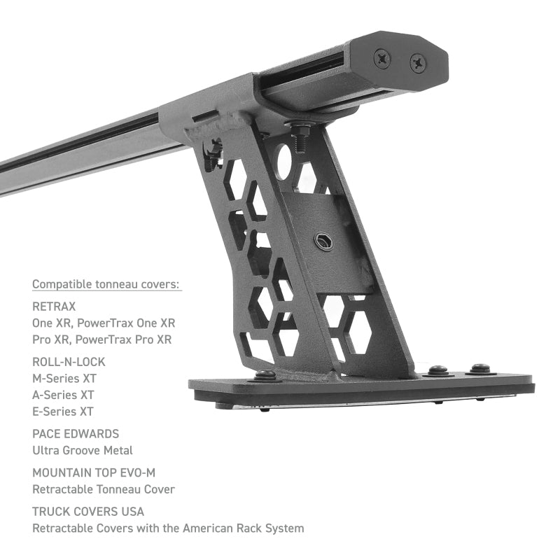 Go Rhino 15-22 Ford F-150 / 07-21 Toy. Tundra XRS Cross Bars Kit - Tex Blk (Attch Tonneau Cvr T-Trk)