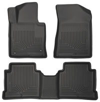 Thumbnail for Husky Liners 2015 Hyundai Sonata Weatherbeater Black Front & 2nd Seat Floor Liners