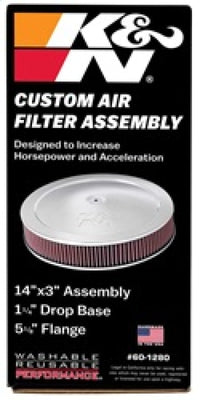 Thumbnail for K&N 14in Red Custom Air Cleaner Assembly - 5.125in ID x 14in OD x 2.75in H x 1.25in Drop Base