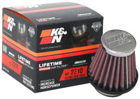 Thumbnail for K&N Universal Round Tapered Chrome Filter 1.563in Flange ID x 3in Base OD x 2in Top OD x 3in H