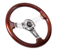 Thumbnail for NRG Classic Wood Grain Steering Wheel (330mm) Wood Grain w/Chrome 3-Spoke Center