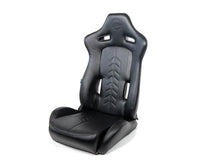 Thumbnail for NRG Reclinable Sport Seats (Pair) The Arrow Black Vinyl w/ Pressed NRG logo w/ Black Stitch