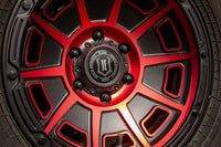 Thumbnail for ICON Victory 17x8.5 5x5 -6mm Offset 4.5in BS Satin Black w/Red Tint Wheel