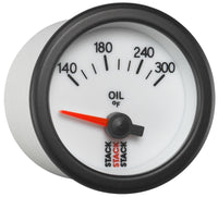 Thumbnail for Autometer Stack 52mm 140-300 Deg F 1/8in NPTF Electric Oil Temp Gauge - White