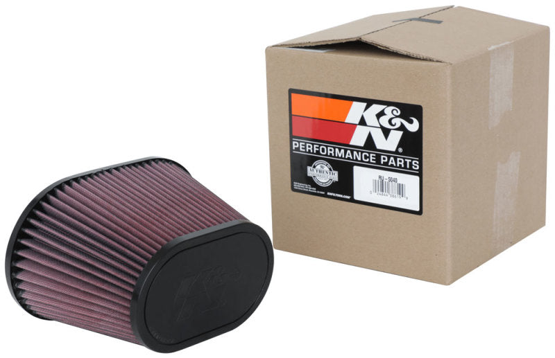 K&N Universal Clamp-On Air Filter 3.5in Flg ID x 8.5x5.25in B OD x 6.25x4in T OD x 5.5in H