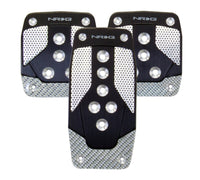 Thumbnail for NRG Aluminum Sport Pedal M/T - Black w/Silver Carbon