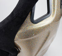 Thumbnail for NRG FRP Bucket Seat ULTRA Edition - Large (Black Alcantara/Gold Glitter Back)