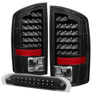 Thumbnail for Xtune Dodge Ram 07-08 1500 LED Tail Lights w/ LED 3rd Brake Lamps- Black ALT-JH-DR07-LED-SET-BK