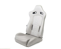 Thumbnail for NRG Reclinable Sport Seats (Pair) The Arrow Grey Vinyl w/ Pressed NRG logo w/ Grey Stitch