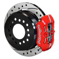 Thumbnail for Wilwood Dynapro 12 Bolt Low-Pro Rear Kit w/ E-Brake 11in Drilled & slotted / 2.75-2.81in off - Red