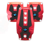 Thumbnail for NRG Brushed Aluminum Sport Pedal M/T - Red w/Black Rubber Inserts