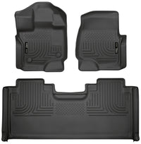 Thumbnail for Husky Liners 15-19 F-150 SuperCab Weatherbeater Black Front & 2nd Seat Floor Liners