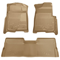 Thumbnail for Husky Liners 09-12 Ford F-150 Super Crew Cab WeatherBeater Combo Tan Floor Liners