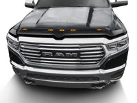 Thumbnail for AVS 19-22 Ram 1500 Aeroskin Hood Shield Color Match w/ Lights - Diamond Black