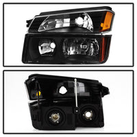 Thumbnail for xTune 02-06 Chevy Avalanche w/Cladding OEM Bumper Light & Headlights - (BLACK) (HD-JH-CAVA02-SET-BK)