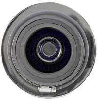 Thumbnail for K&N Universal Air Filter Chrome Round Tapered Blue - 4in Flange ID x 1.125in Flange Length x 5.5in H