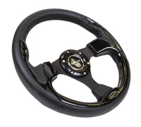 Thumbnail for NRG Reinforced Steering Wheel (320mm) Blk w/Gloss Black Trim