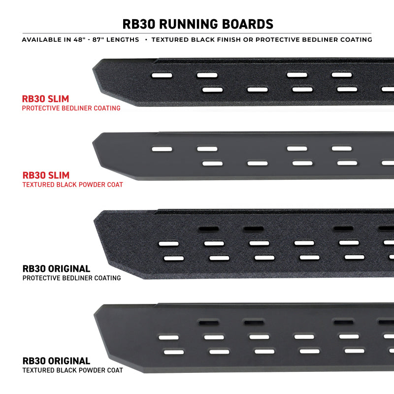 Go Rhino RB30 Running Boards 57in. - Tex. Blk (Boards ONLY/Req. Mounting Brackets)